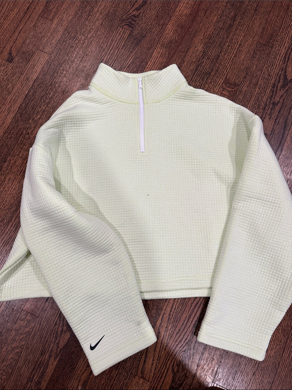 Nike Pale Green Waffle Quarter-Zip Pullover